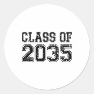 Cl Of 2035 Grow With Me Graduation Vintage  Classic Round Sticker