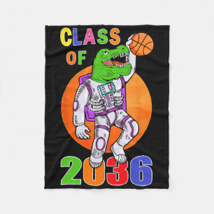 Cl Of 2036 Grow With Me Astronaut Dinosaur T-rex S Fleece Blanket
