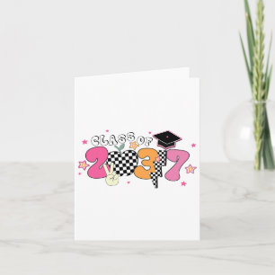 Cl Of 2037 Pre K Grow With Me Graduation Groovy  Card