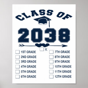 Cl Of 2038 Grow With Me Funny Kindergarten Back To Poster