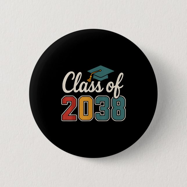 Cl Of 2038 Grow With Me Funny Kindergarten To Grad 6 Cm Round Badge (Front)