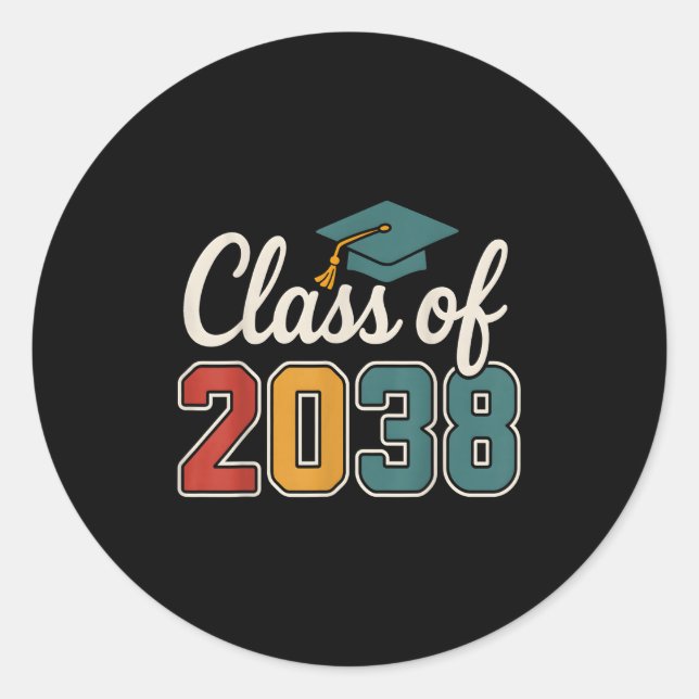 Cl Of 2038 Grow With Me Funny Kindergarten To Grad Classic Round Sticker (Front)