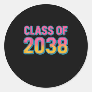 Cl Of 2038 Grow With Me Funny Kindergarten To Grad Classic Round Sticker