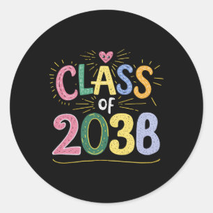Cl Of 2038 Grow With Me Graduate 12th First Day Of Classic Round Sticker