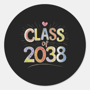 Cl Of 2038 Grow With Me Graduate 12th First Day Of Classic Round Sticker