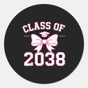 Cl Of 2038 Grow With Me Kindergarten Pink Coquette Classic Round Sticker
