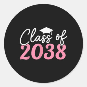 Cl Of 2038 Grow With Me Kindergarten Pink Coquette Classic Round Sticker