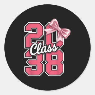 Cl Of 2038 Grow With Me Kindergarten Srit Bow Classic Round Sticker