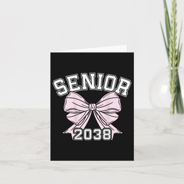 Cl Of 2038 Senior Coquette Bow Aesthetic  Card (Front)