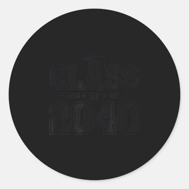 Cl Of 2040 Grow With Me First Day Of School Gradua Classic Round Sticker (Front)