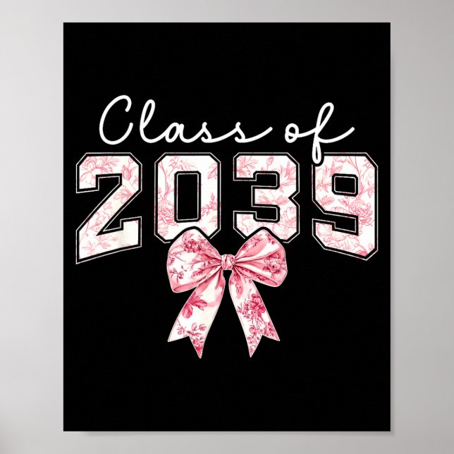 Cl Of 20&#;  Grad Preppy Coquette Bow Girly Girl K Poster (Front)