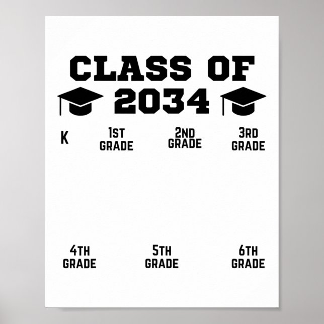 Cl Of 20&#;  School Year Grow With Me K-12 Handpri Poster (Front)