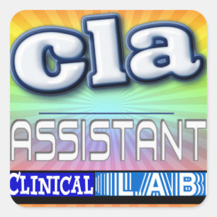 CLA LOGO - ASSISTANT CLINICAL LABORATORY SQUARE STICKER