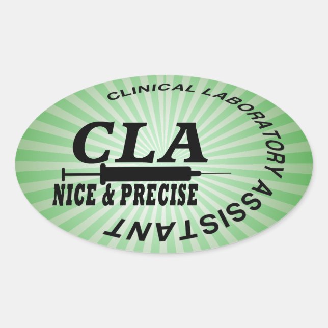 CLA SLOGAN - NICE AND PRECISE! LABORATORY OVAL STICKER (Front)