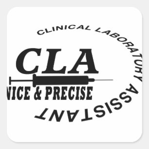 CLA SLOGAN - NICE AND PRECISE! LABORATORY SQUARE STICKER