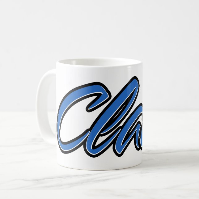 Claas first name name blue Tasse Kaffeetasse Coffee Mug (Front Left)
