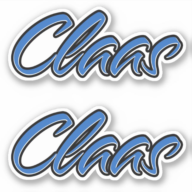 Claas name blue sticker Sticker Sticker Sticker (Front)