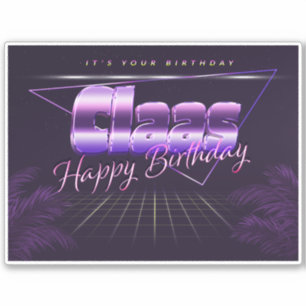 Claas name first name lila retro sticker birthday