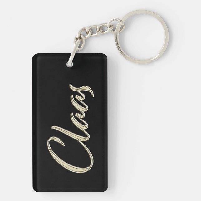 Claas name whitegold key trailer key ring (Back)