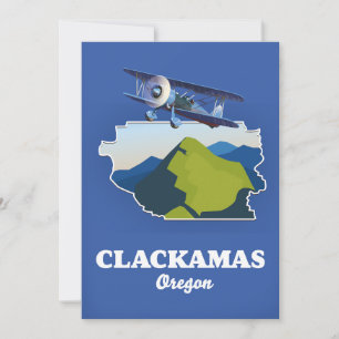 Clackamas Oregon USA map Canvas Print Thank You Card