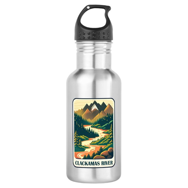 Clackamas River Oregon Colours 532 Ml Water Bottle (Front)