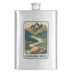 Clackamas River Oregon Colours Hip Flask