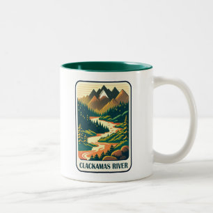 Clackamas River Oregon Colours Two-Tone Coffee Mug
