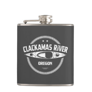 Clackamas River Oregon Kayaking Hip Flask