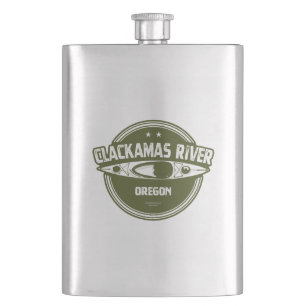 Clackamas River Oregon Kayaking Hip Flask