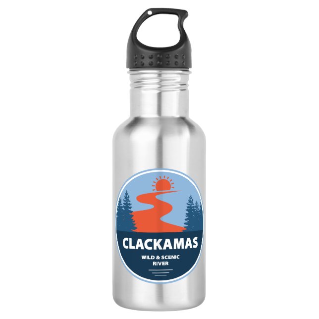 Clackamas Wild and Scenic River Oregon 532 Ml Water Bottle (Front)