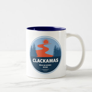 Clackamas Wild and Scenic River Oregon Two-Tone Coffee Mug