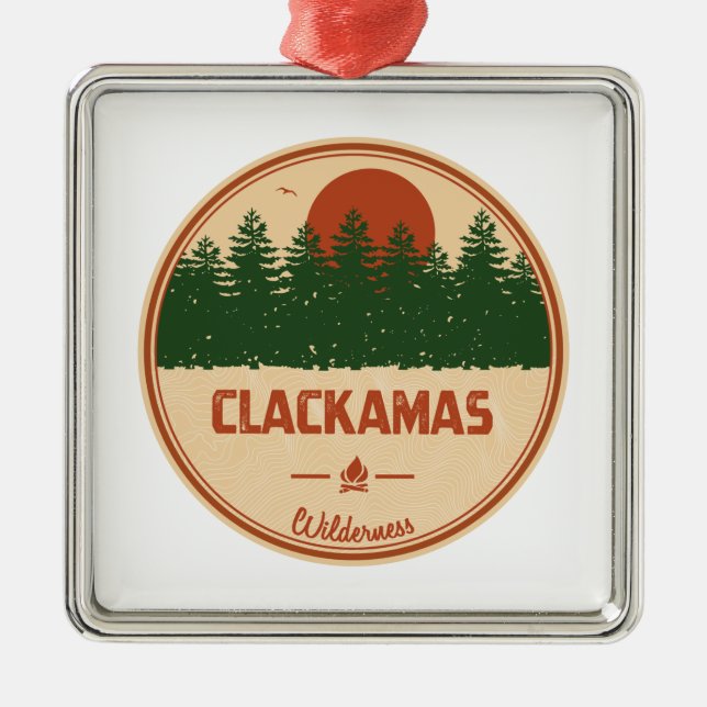 Clackamas Wilderness Oregon Metal Tree Decoration (Front)