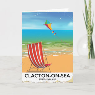 Clacton-on-sea, Essex Vintage travel poster Holiday Card