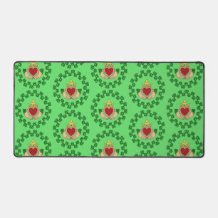 Claddagh and Green Knotwork Desk Mat