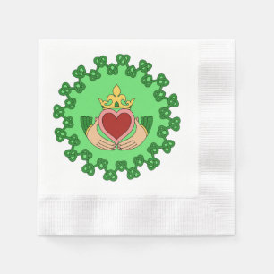 Claddagh and Green Knotwork Napkin