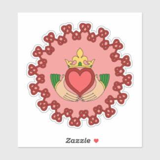 Claddagh and Red Knotwork on Pink