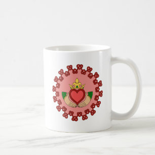 Claddagh and Red Knotwork on Pink Coffee Mug
