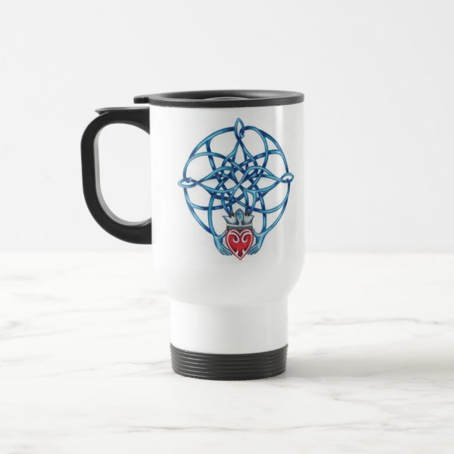Claddagh Celtic Knot Travel Mug (Left)