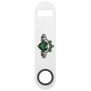 Claddagh Emerald Green Shamrock Bottle Opener