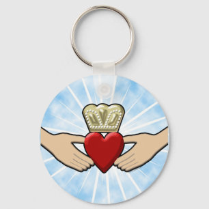 Claddagh Graphic with Red Heart Key Ring