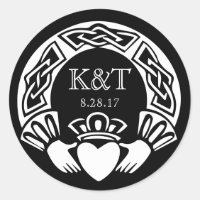 Claddagh Initials - Black & White