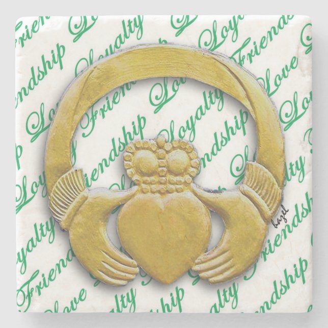 Claddagh, Irish / Ireland Coasters. Stone Coaster (Front)