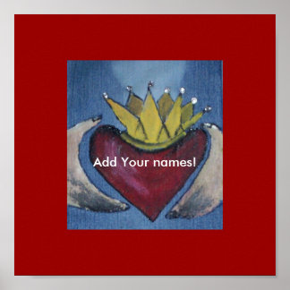 Claddagh Personalise w/ names Canvas Poster