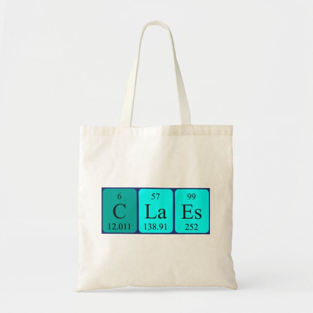 Claes periodic table name tote bag (Front)
