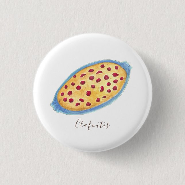 Clafoutis watercolor 3 cm round badge (Front)