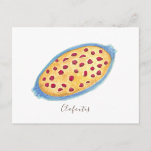 Clafoutis watercolor postcard