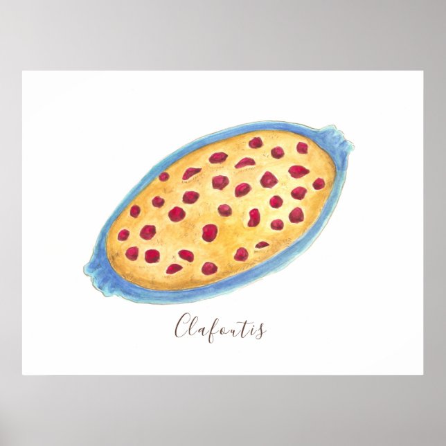 Clafoutis watercolor poster (Front)
