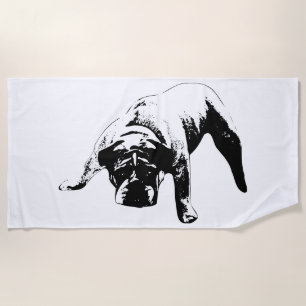Claim The Sand, Bulldog Beach Towel