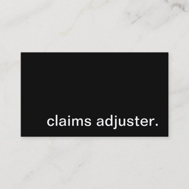 claims adjuster. business card (Front)