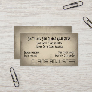 Claims Adjuster Business Card